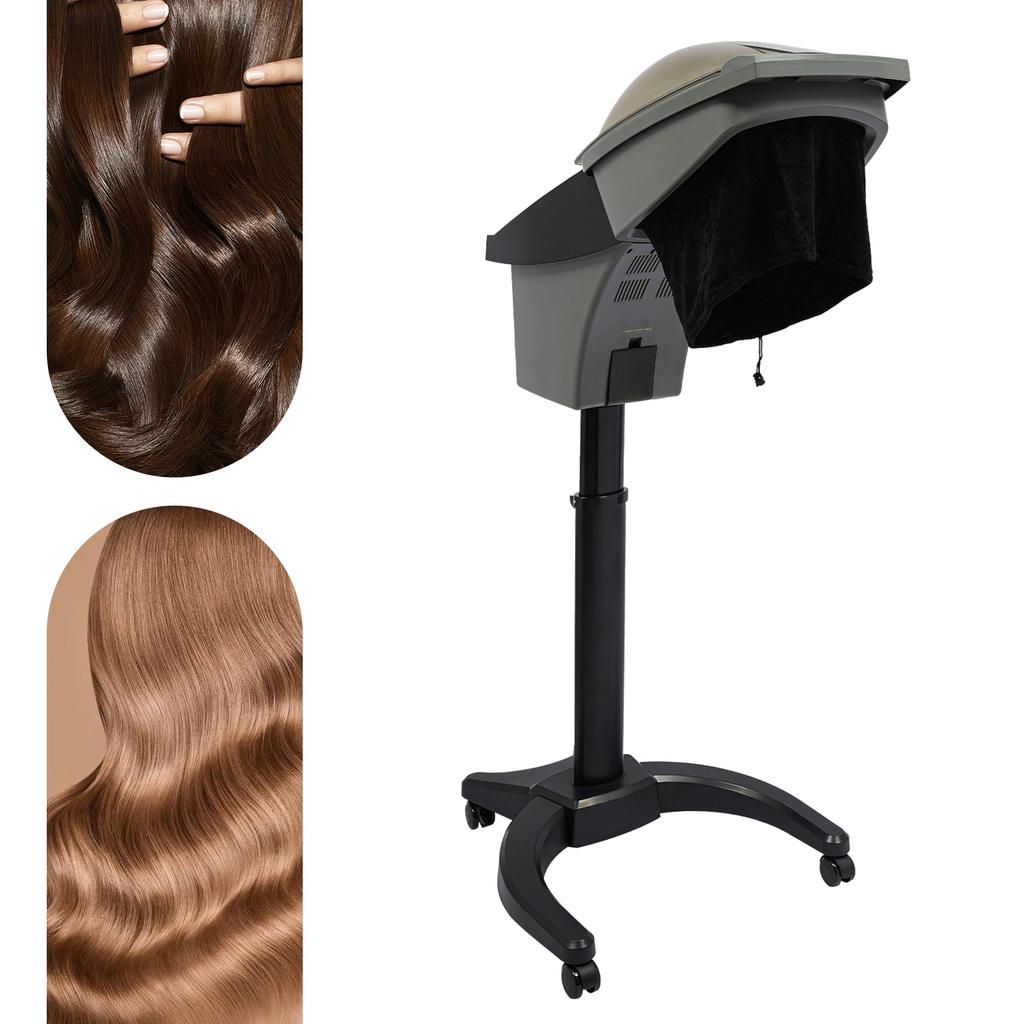 White/Black Plastic Hair Steamer,7 Light Freestanding Hair Steamer 60*58*149cm Adjustable Height for Home,Barber Stores
