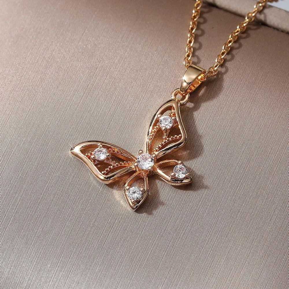 European And American Gold Heart-Shaped Zircon Simple Necklace For Women, High-End Fashion Temperament, Niche Design, Jewelry Wh