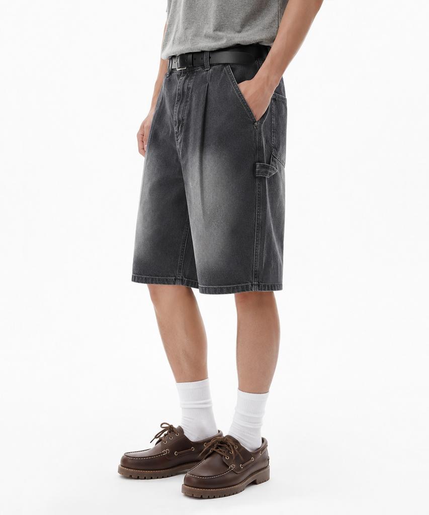 NTET Urban Carpenter Bermuda Denim Pants (Gray)