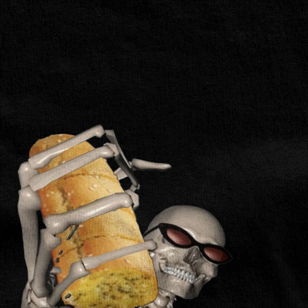 Couple T-Shirt Garlic Bread T-Shirts Fashion Funny Skeleton Meme Summer Tees Y2K Funny Design Cotton Clothes Plus Size 5XL