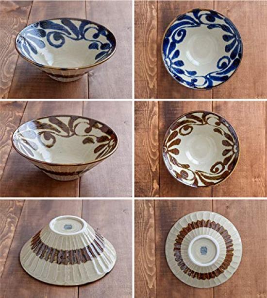 Tableware East Japanese Tableware Ryukyu Bowl, Large, 18cm, Karakusa, Blue, Sh-017-01