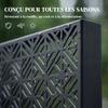Outdoor Privacy Screen Panel, 3 Panels, Geometric Metal, 92 X 40 X 192 Cm, Black