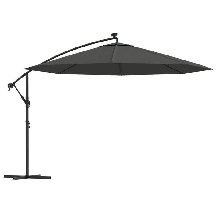 VidaXL Garden Parasol with Fairy Lights and LED Lights Metal Pole, Patio Sunshade, Sun Shelter, Parasol of 44525