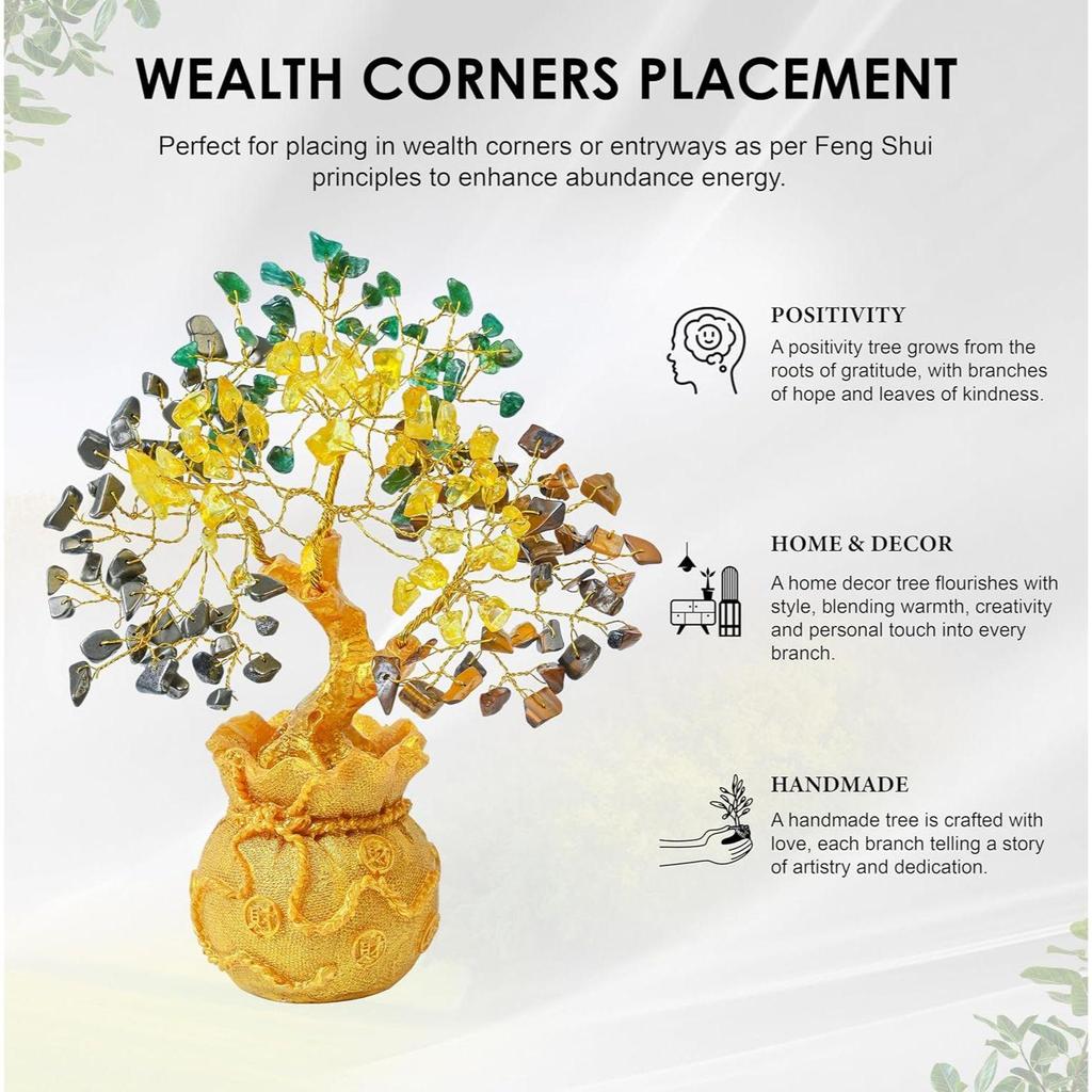 Money Magnet Crystal Tree – Wealth & Prosperity Tree - Decorative Showpiece for Home, Office & Gifting