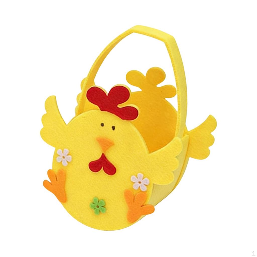 Easter Basket Empty for Kids Reusable Gift Storage with Handle Made of Felt