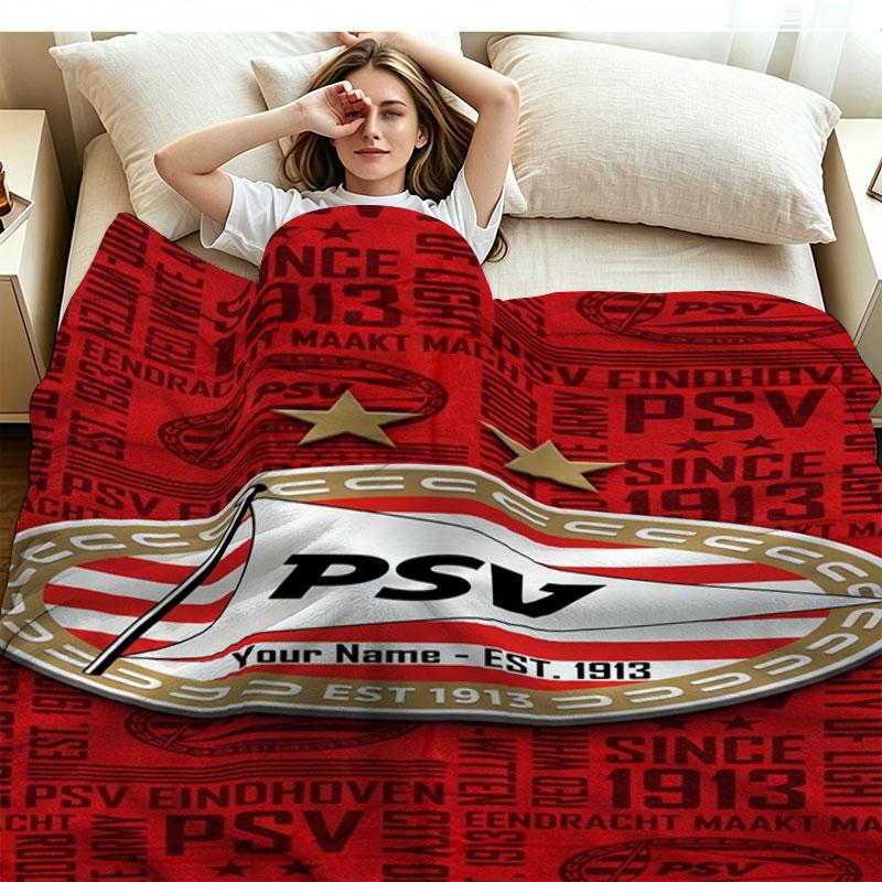 1PC Philips Sport Vereniging Custom Name Patterned Flannel Blanket Suitable For All Seasons for Home Decor Warmth and Comfort Gifts Holiday Present