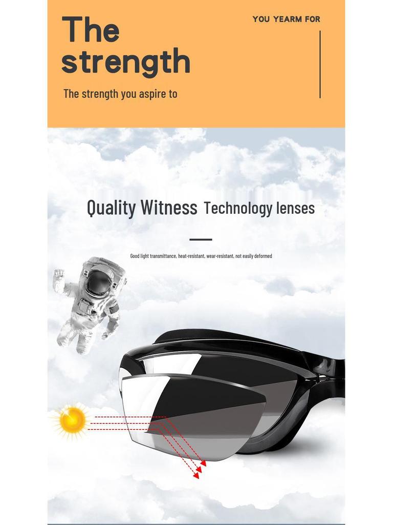 Youyou Anti-Fog HD Waterproof Swimming Goggles & Cap Set for Men and Women - Fashionable Adult Eye Protection.