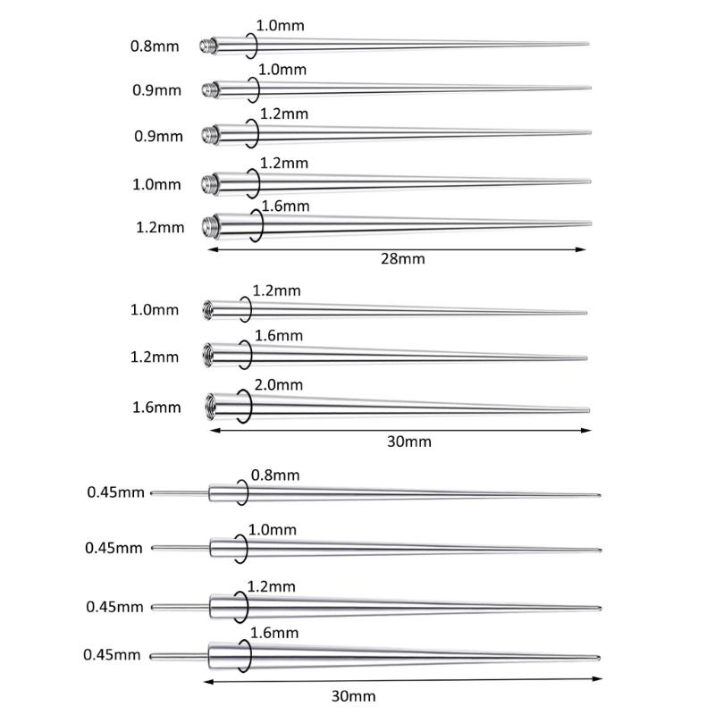 Practical Piercing Tool Set Stainless Steel Texture Suitable for Body Jewelry Insertion from 14G to 20G Safe Applicator