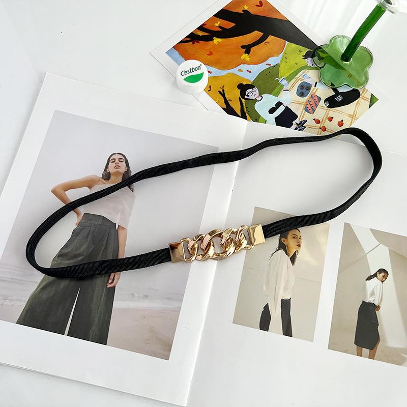 

Премиальный широкий пояс женский декоративный эластичный черный женский пояс-корсет с модными аксессуарами верхняя одежда