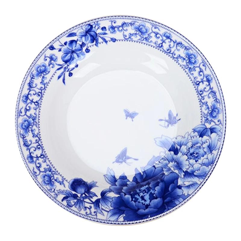 Jingdezhen Keramik Geschirr Gerichte und Platten 6 /10/12 Zoll Fisch Platten Blau und Weiß Porzellan Haushalt Küche Abendessen Platte