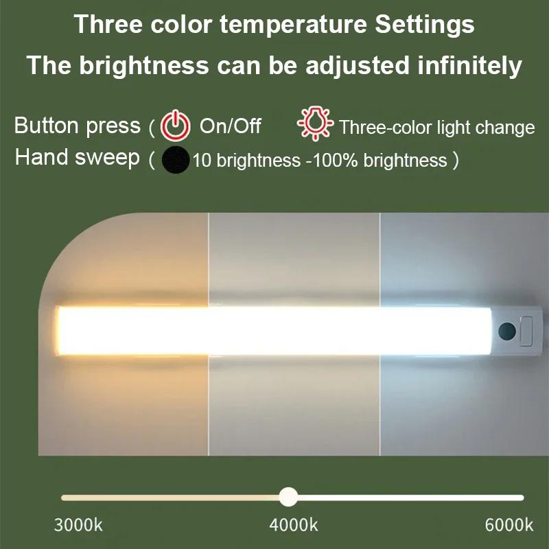 LED Cabinet Light PIR Motion Hand 40CM Sweep Sensor Desk Lights  USB Plug  For Home Kitchen Bedroom Closet Bedside Night Lamp