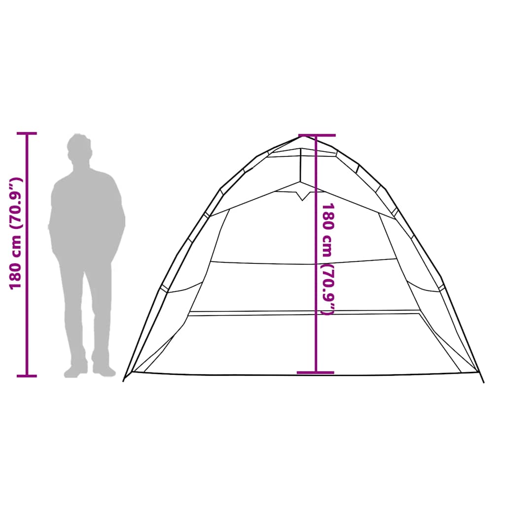 Fishing Tent for 4 People Brown Quick Release