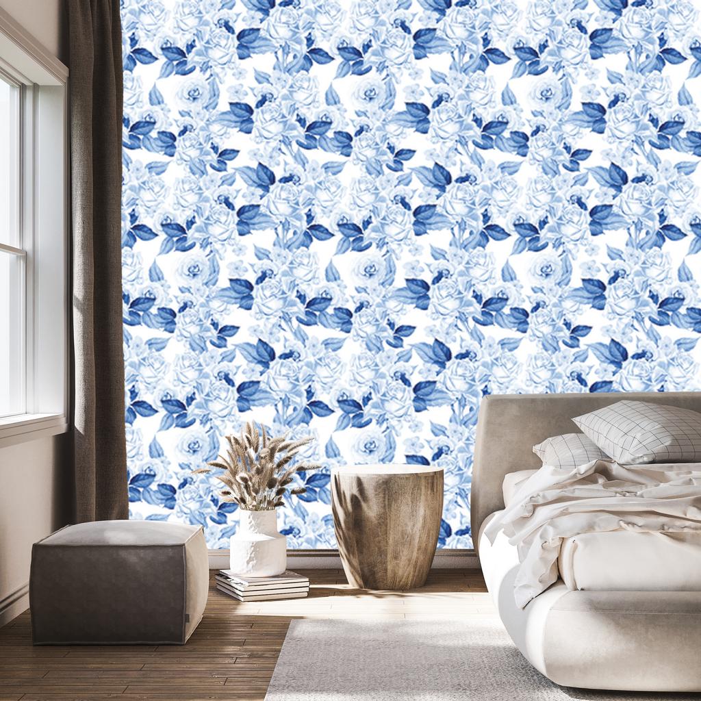 Wallpaper Flowers and Roses Leaves Plants Nature for Living Room and Bedroom 50x1000