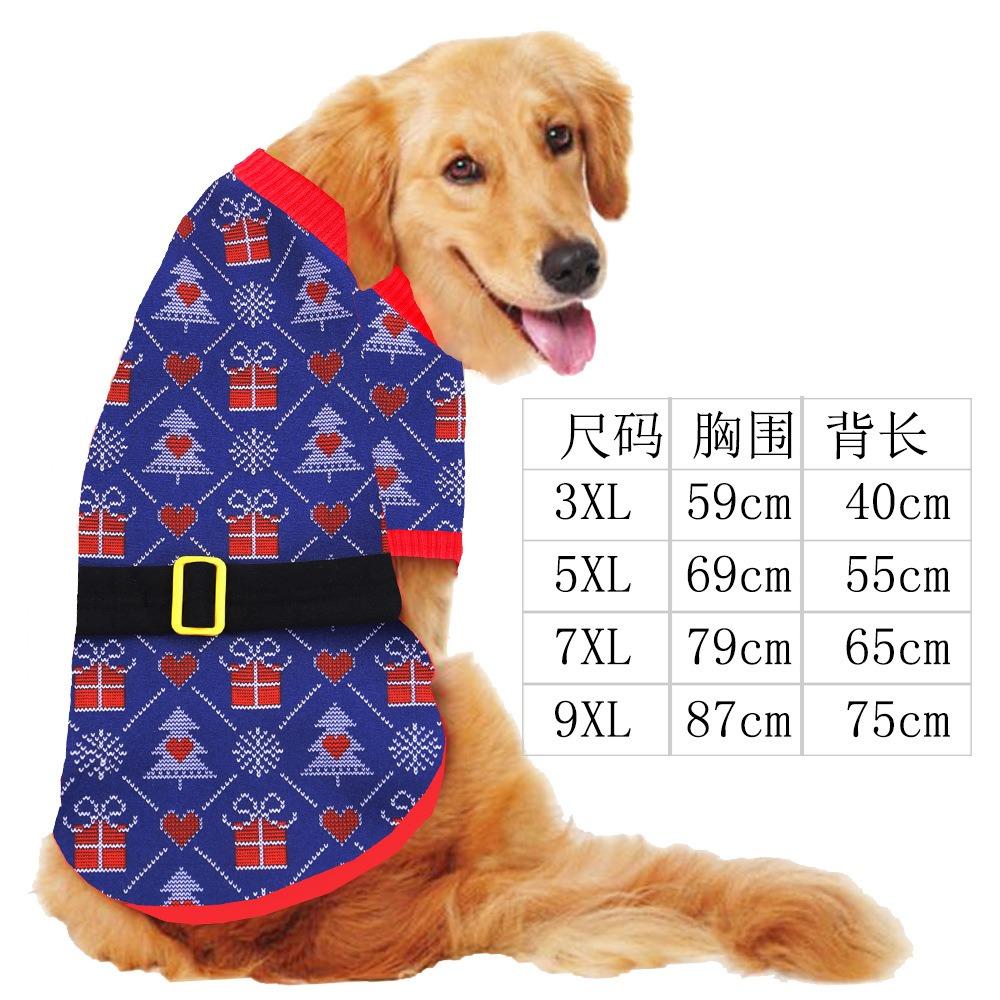 Small Medium Large Dog Christmas Pet Supplies Clothes Teddy Cotton Clothes Autumn and Winter Elk Cat Cat Dog Clothes