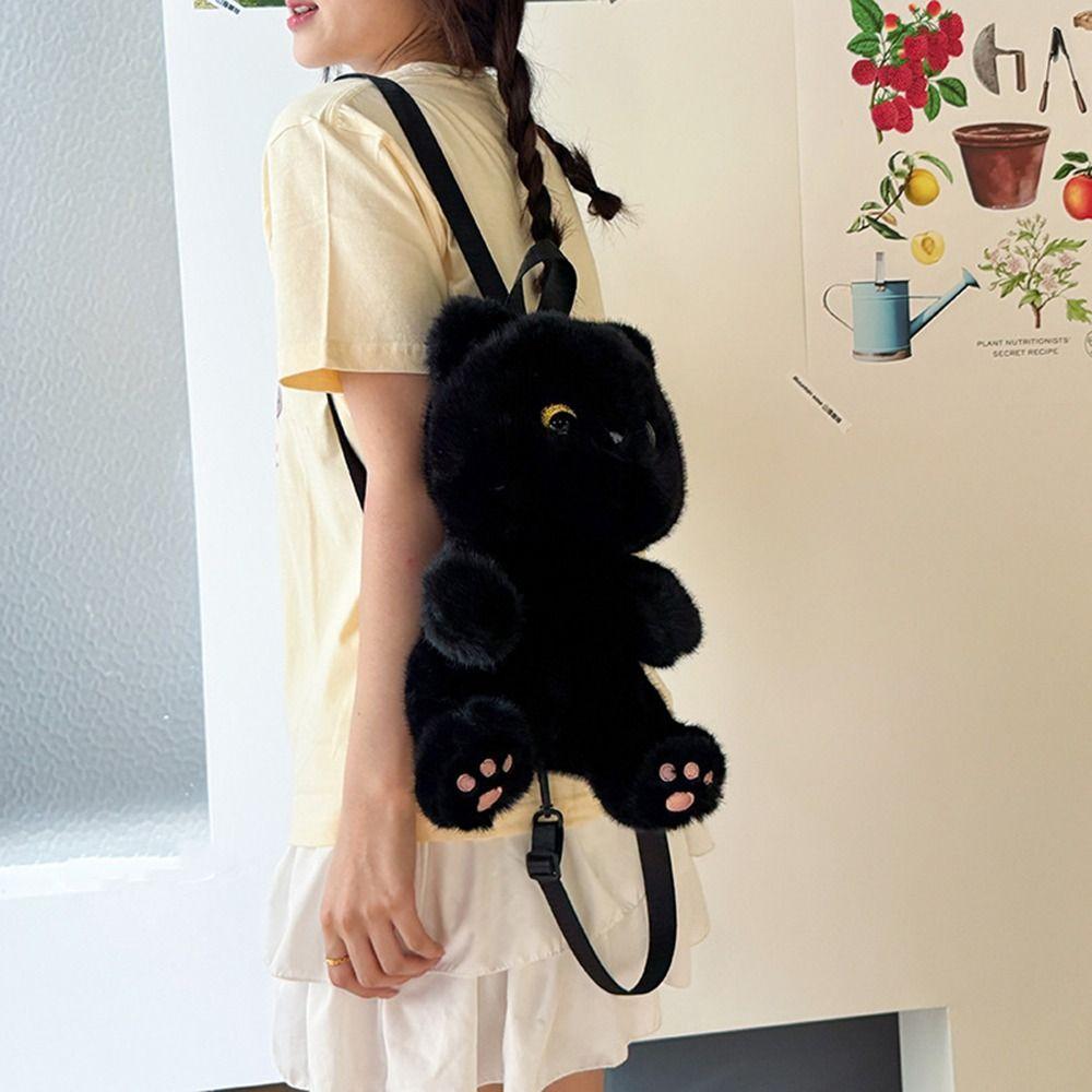 Soft Stuffed Animal Backpack Big Eyes Kitten Plush Doll New Cat Plush Backpack for Children