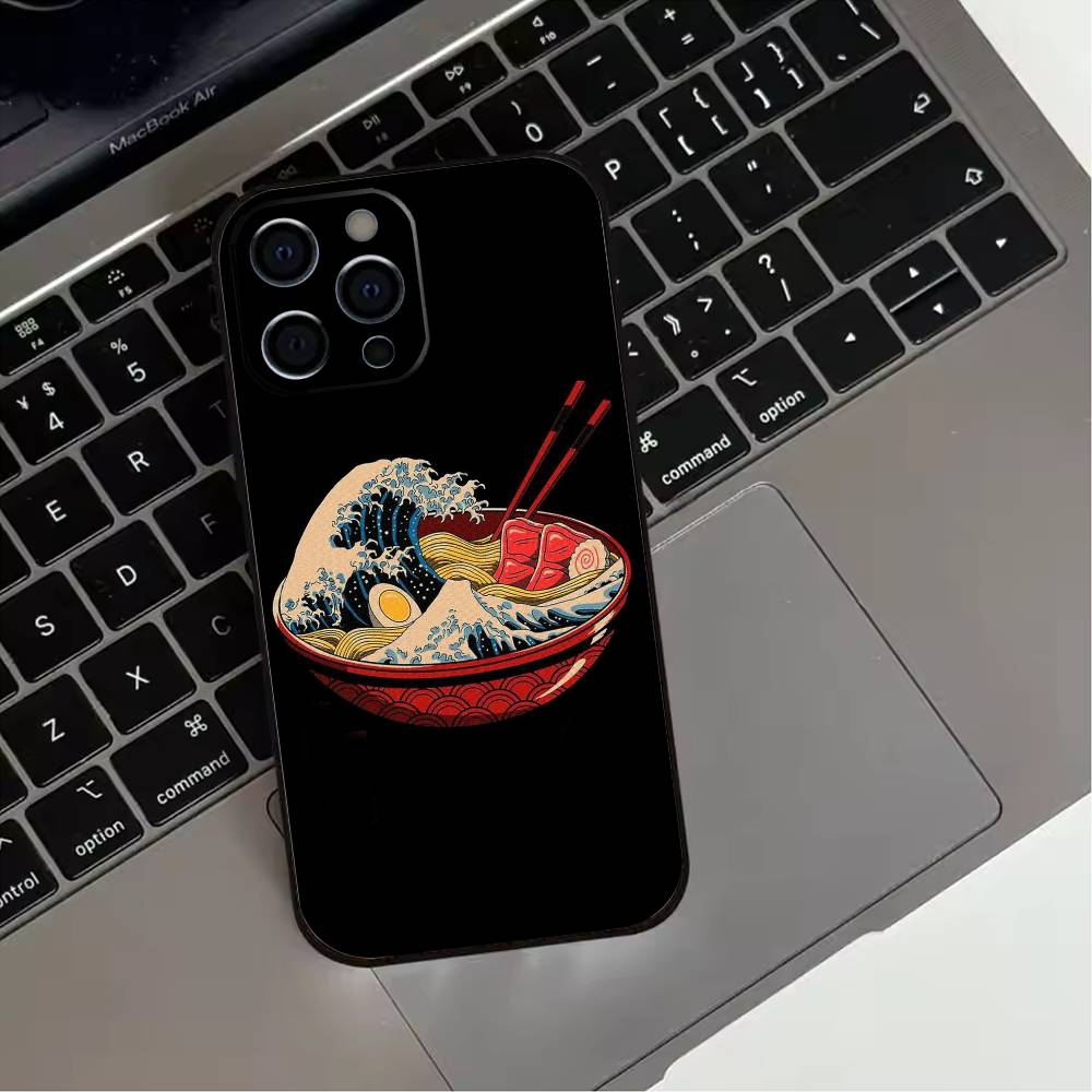 

Great Wave Off K-Kanagawa Phone Case For iPhone 17,16,15,14,13,12,11 Plus,Pro Max,XS,Soft Silicone Black Cover iPhone12PRO