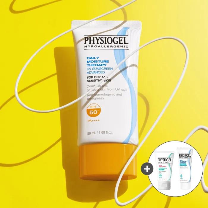 Physiogel_DMT Sunscreen Advanced 50ml + DMT Cica Soothing Cream 10ml + AC Foam Cleanser 20ml