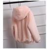 Loose autumn and winter new plush thickened hooded women's imitation mink short fur jacket