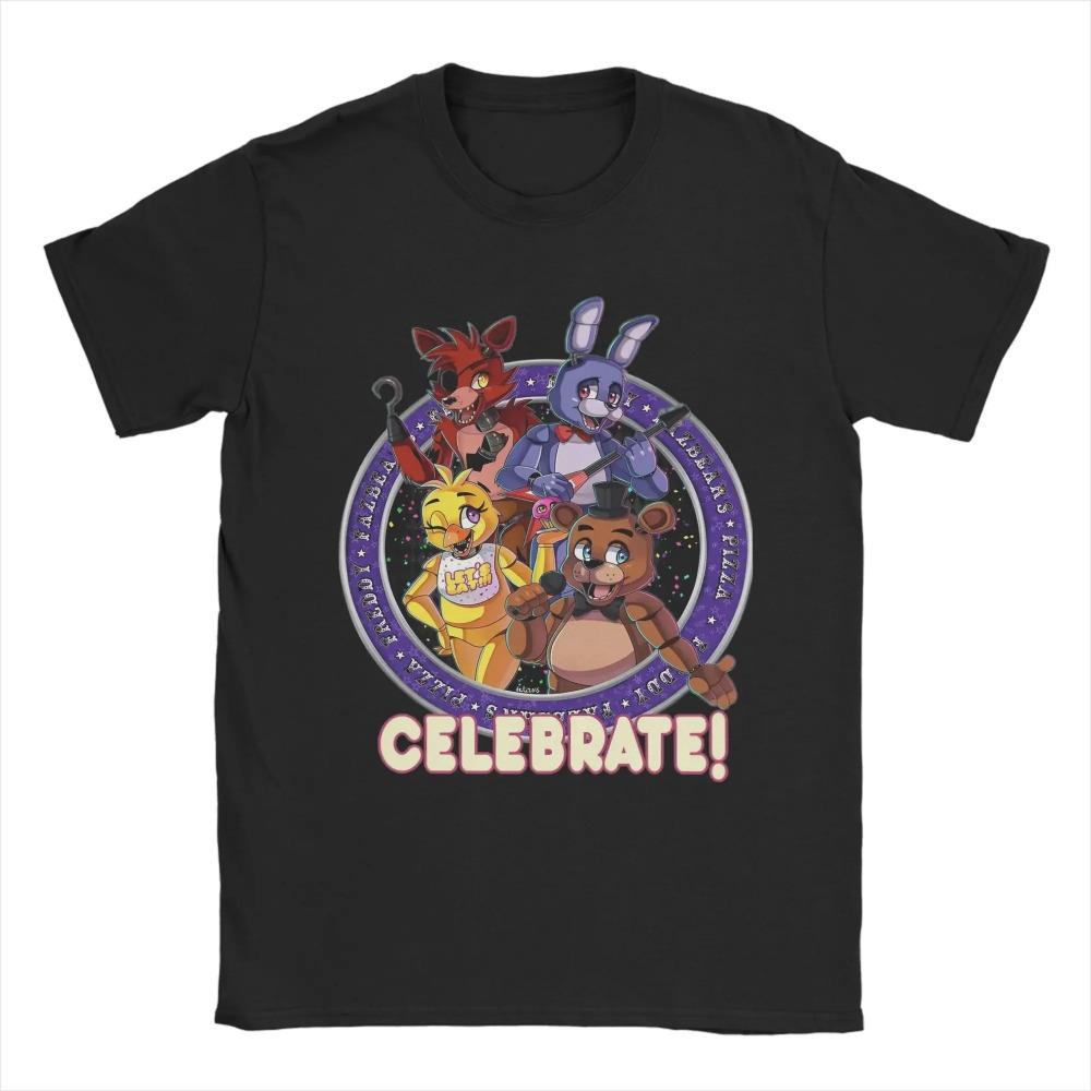 2026 Five Nights At Freddy's Freddy Fazbear's Pizza T-Shirt Both Men and Women Can Wear Fashionable Short-sleeved Shirts