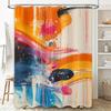 Brightly Colored Watercolor Shower Curtain Modern Artistic Design for Bathroom Decorations