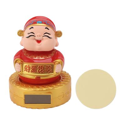 Statua Cai Shen Zasilana Solarnie Potrząsająca Głową Żywa Dekoracyjna Chińska Rzeźba Feng Shui do Samochodu