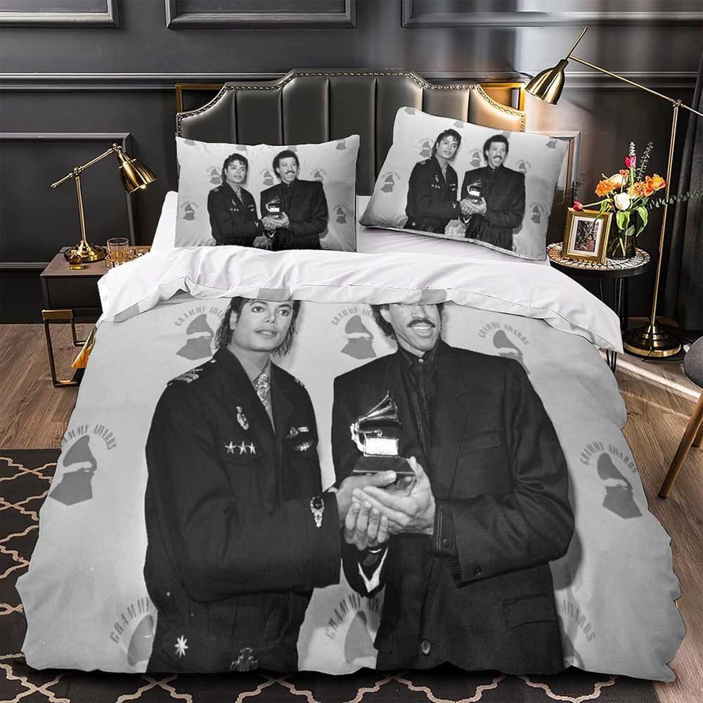 Juego de Ropa de Cama Jackson Funda Nórdica Michael Funda de Almohada Dibujos Animados Cantante Funda de Edredón para Niños Regalo Individual Doble Tamaño Grande