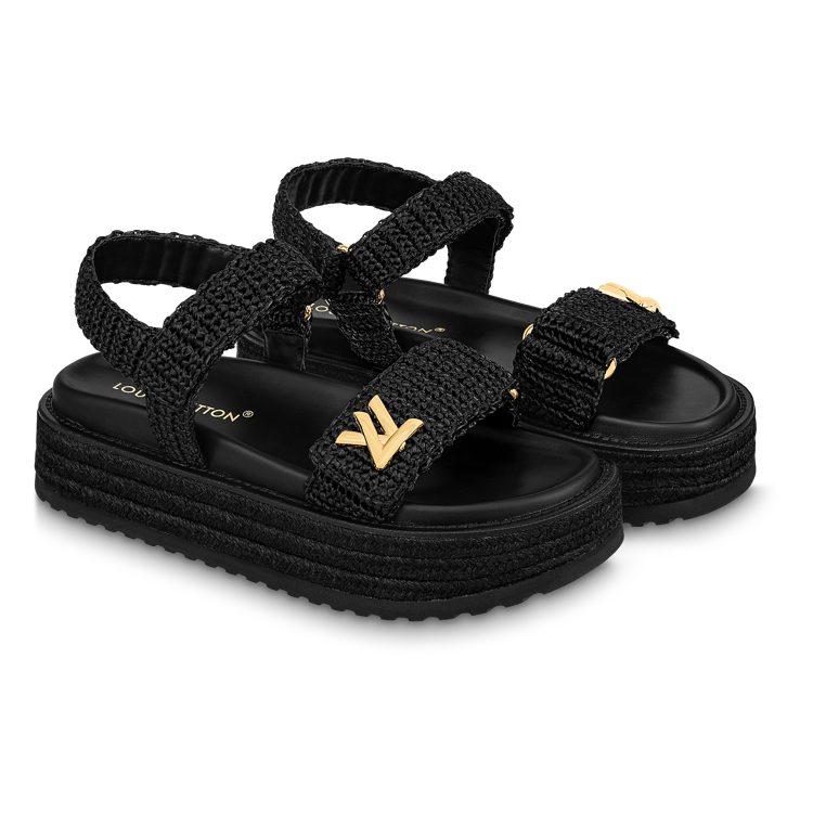 Louis Vuitton Beach Sandals Women's Black 1ABGR7