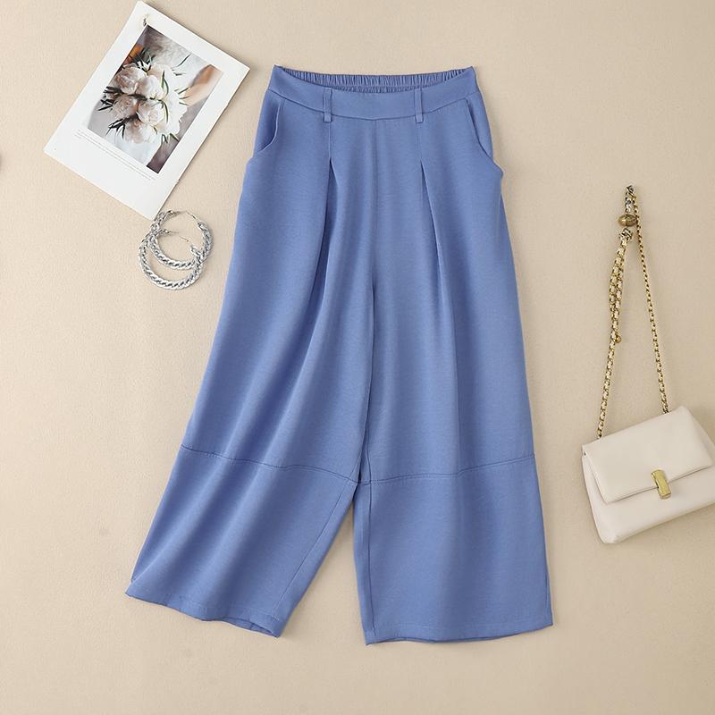 ZANZEA Women Casual Elastic Waist Loose Cropped Pants