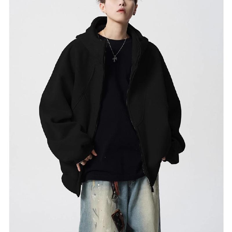 

Ретро Силуэт Толстовка с Капюшоном Пальто для Женской Осени Зимы Новое Свободное Кардиган Трендовый Мужской XXXL чёрный