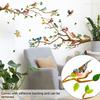 Pegatina de Pájaro Vintage Estilo Chino Decoración de Pared para Sala de Estar Sofá Pegatinas Murales Arte Rama de Árbol 3D Hojas Verdes Pegatinas