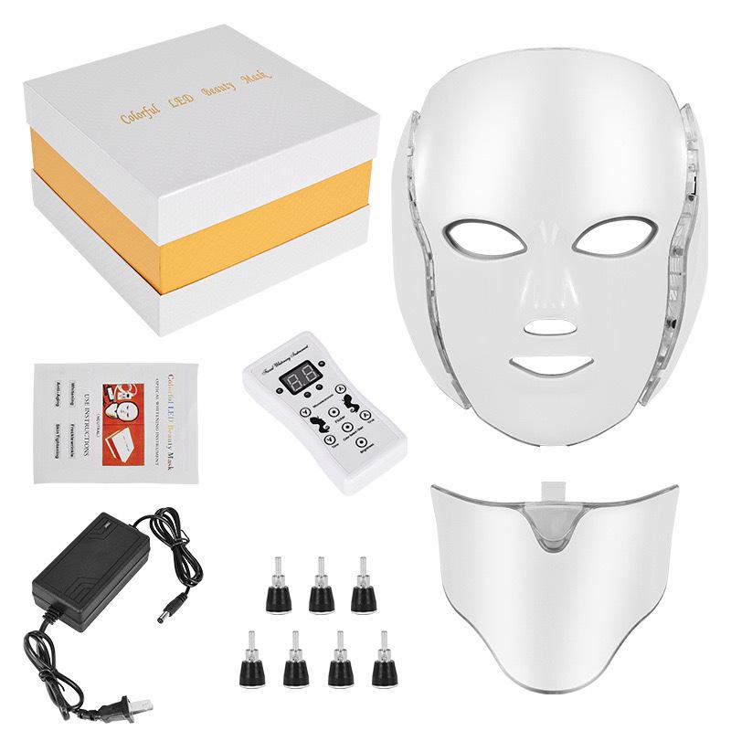 Cross-border Spectrometer Beauty Mask & Neck 7-Color Light Therapy Instrument