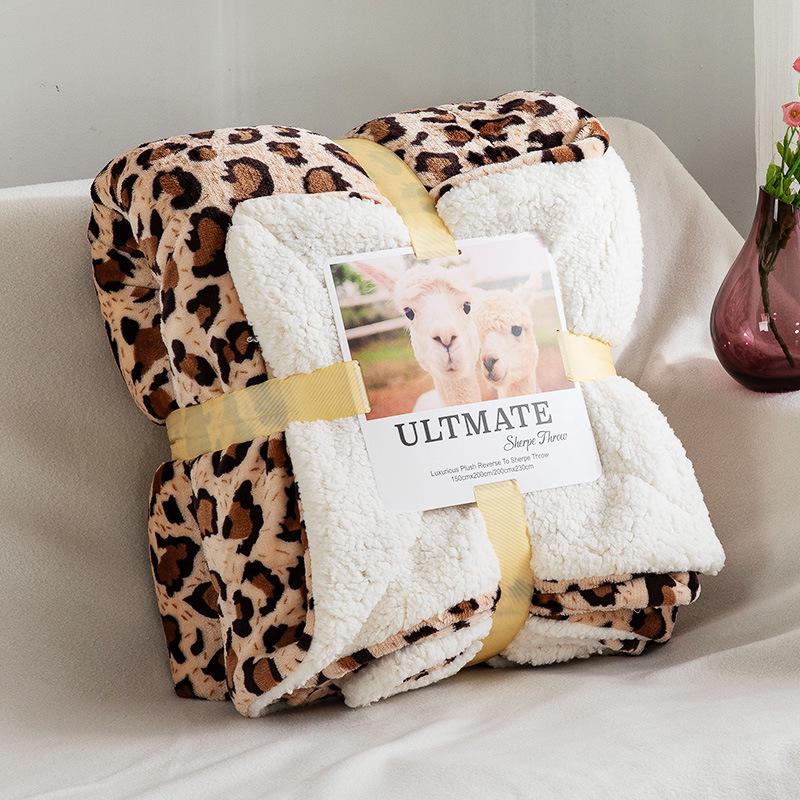 New Double-Layer Thick Lambskin Leisure Blanket for Sofa or Office Nap