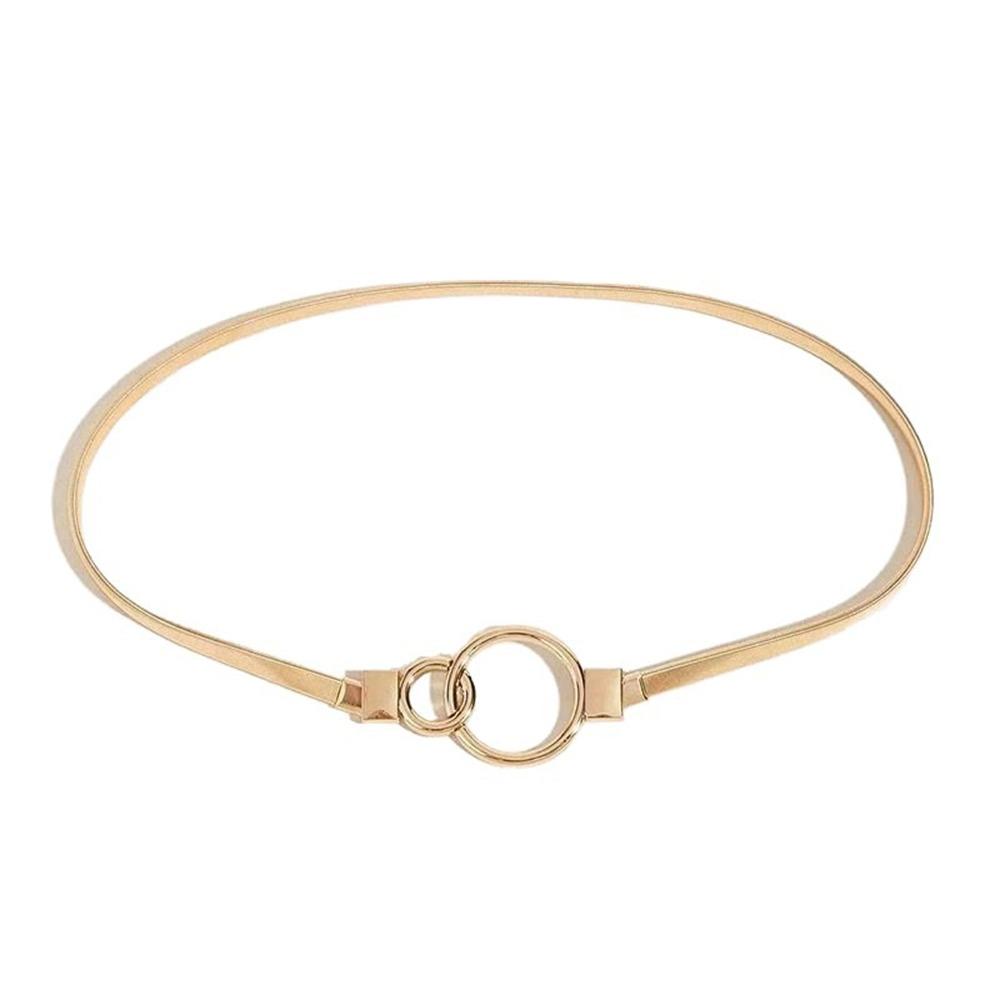 Metal Female Waist Belts Spring Chain Belt Simple Waistband  For Women золотой