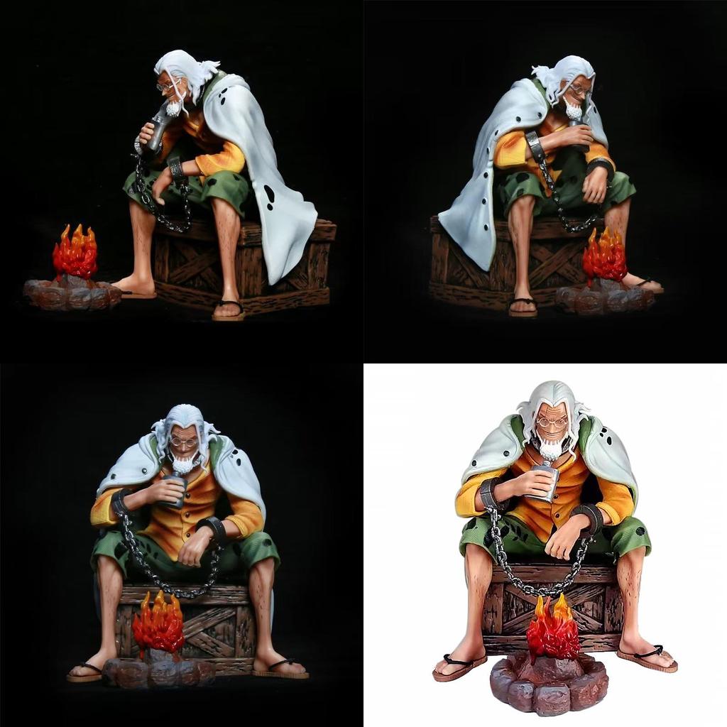 15cm High One Piece Dark King Rayleigh Sitting Pose Pvc Anime Figure Handicraft Wholesale