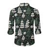 Men's Christmas Shirt Christmas Print Long Sleeve Button Shirt