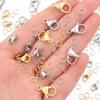 20 Sets/Lot Stainless Steel Lobster Clasps Hooks with Jump Rings Set for DIY Chain Necklace Bracelet Jewelry Making Supplies