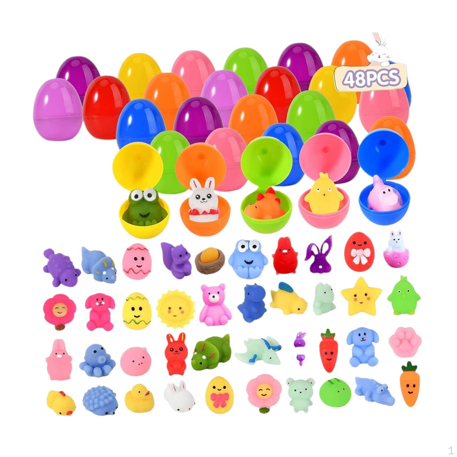 48 Pieces Prefilled Easter Eggs for Filling Treats Basket Stuffers Ornaments