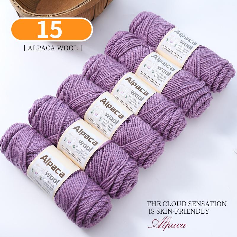 Alpaca Wool Medium Thick Yarn Ball for Hand-Knitted Cardigans, DIY Scarves, and Sweaters