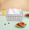 Euclidean Style Tabletop Crystal Tissue Box 205*12*95cm Paper Box  Napkin Holder for Home Restaurant Wedding Party