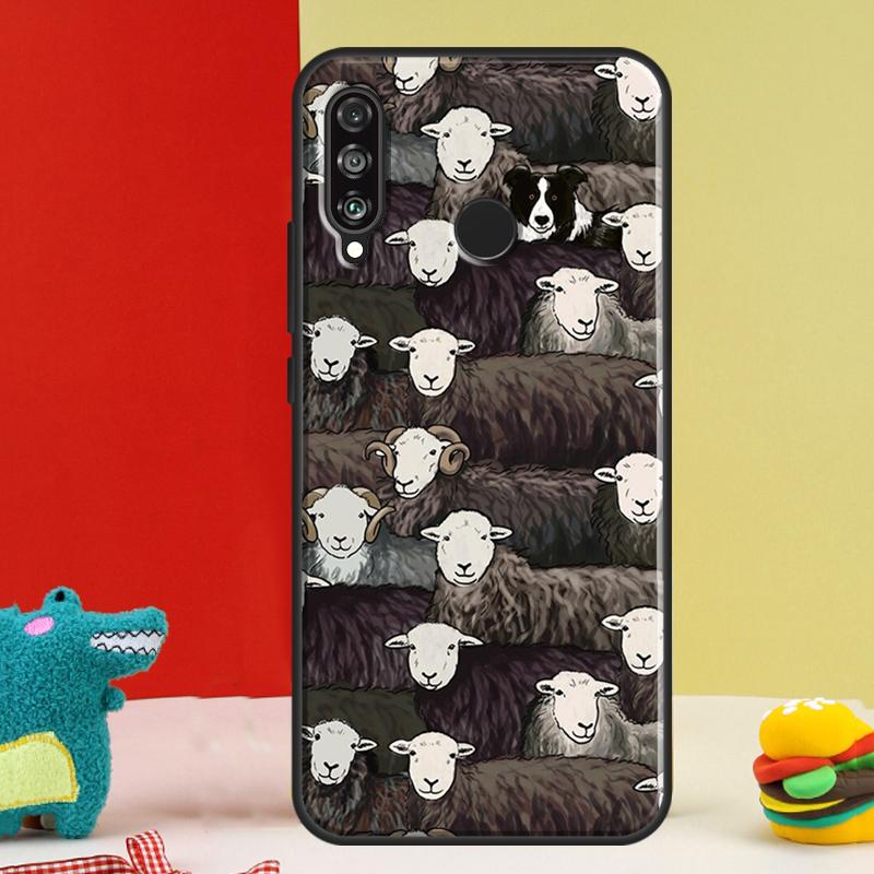 Cartoon Border Collie For Huawei Nova 12i 12s 11i 5T 9 10 SE Y91 Y90 Y60 Y70 Y72 Y61 P60 Pro P20 P40 P30 Lite Case