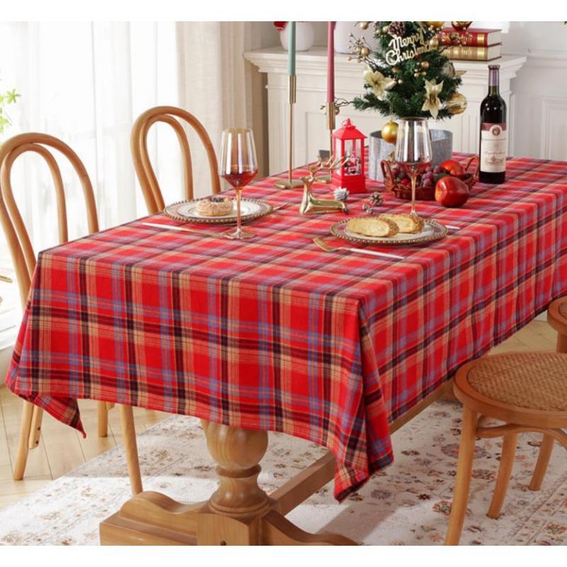 

Рождественские украшения для дома, скатерть в полоску в клетку в стиле ретро, ​​хлопок и лен, чехол для вечеринки в ресторане 40*60cm（small hijab）