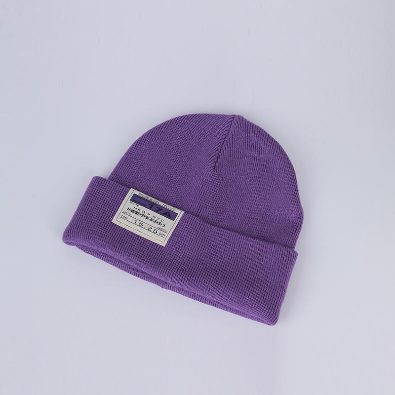 

Шерстяная шапка осень и зима тренд интернет-знаменитость теплая вязаная шапка модная однотонная показывает лицо маленькая зимняя One size fits all (good elasticity) фиолетовый