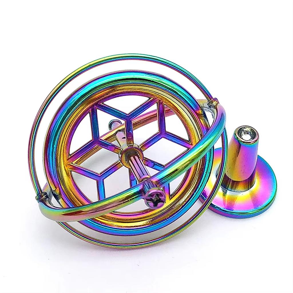 Mechanical gyroscope, metal anti gravity fingertip gyroscope toy, pressure reducing balance toy, dazzling and cool color series