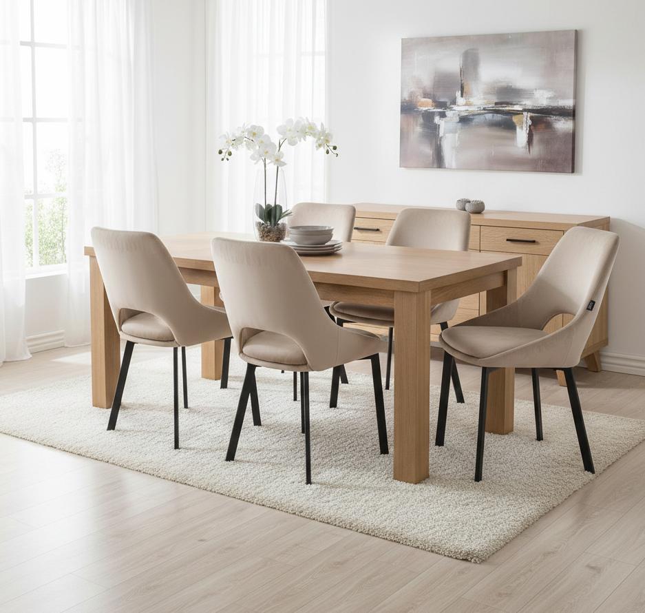 NUVIO upholstered chair, fabric, gray