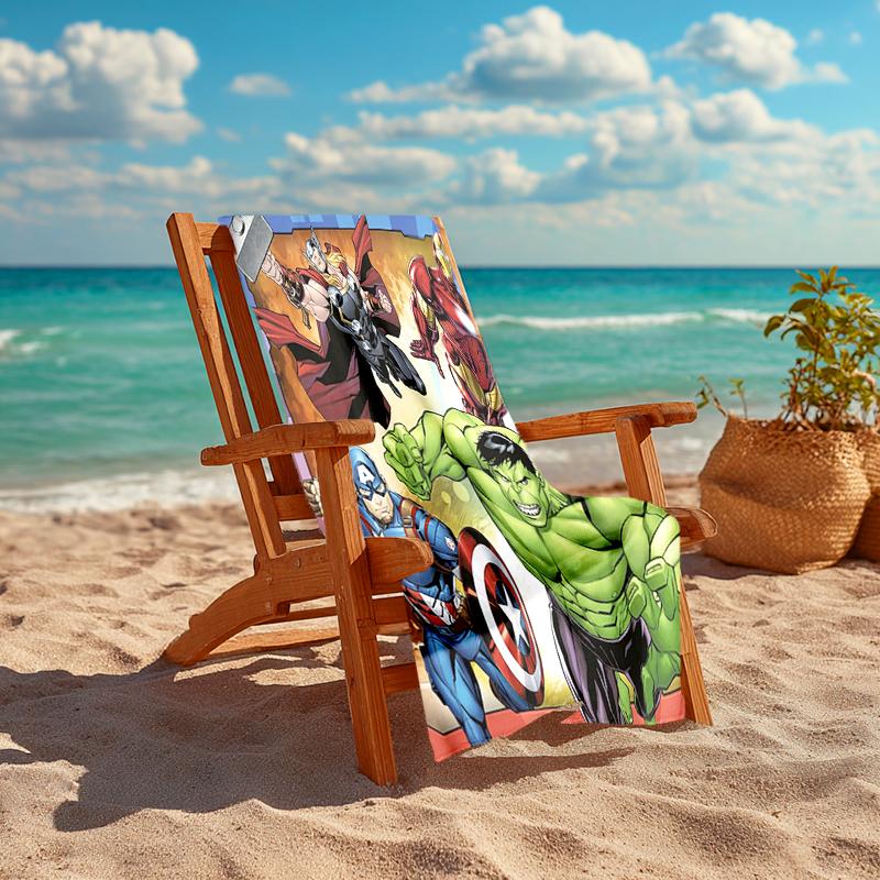 1Pc Avengers Heroes United Beach Towel, Quick Dry, Multi-Use for Beach Pool Gym Yoga Home Travel, Christmas, Halloween, Xmas Gift M928665