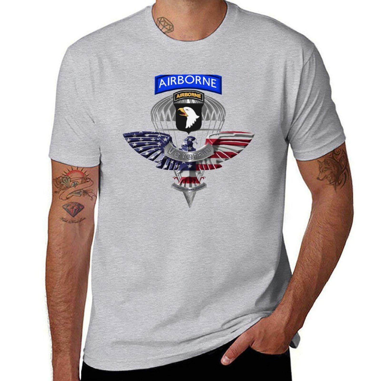 ZheXiong TEE 101st Airborne Division &ldquo;Screaming Eagles&rdquo; Veteran T-shirt plus size tops Esthetische kleding sneldrogende heren witte t-shirts M