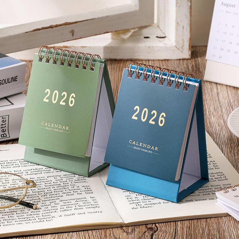 Calendario da Tavolo 2026 Mini Portatile Semplice Inglese Fatto a Mano Decorazione da Scrivania Ufficio Registro Giornaliero Studio Arredamento Accessori da Scrivania