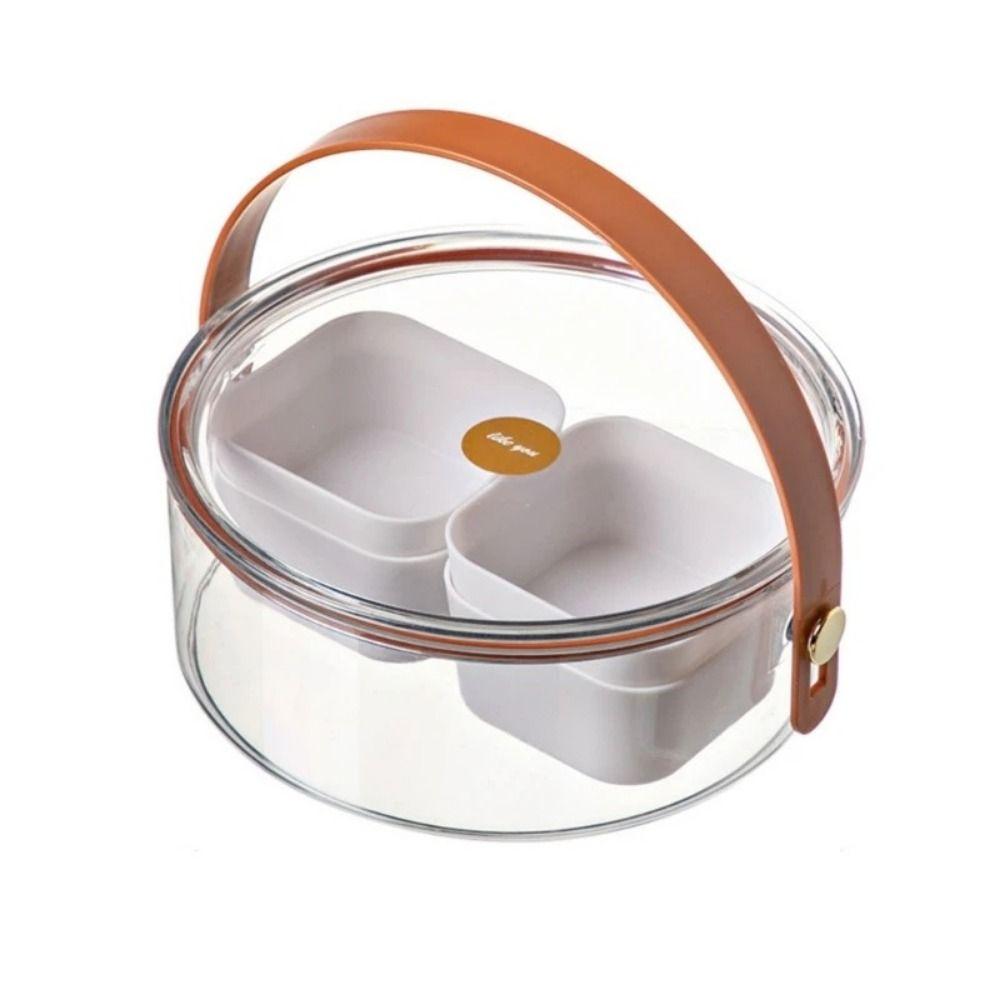 Transparent Godishållare Rund Fackplatta Hållbar Matförvaringslåda Kök Servis