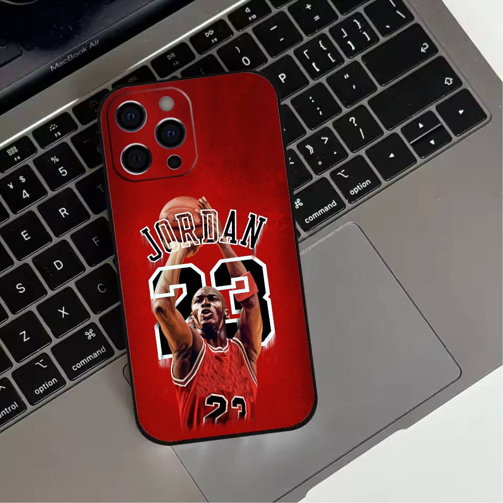 B-Basketball J-Jordan 23  Phone Case For iPhone 17,16,15,14,13,12,11 Plus,Pro Max,XS,Soft Silicone Black Cover