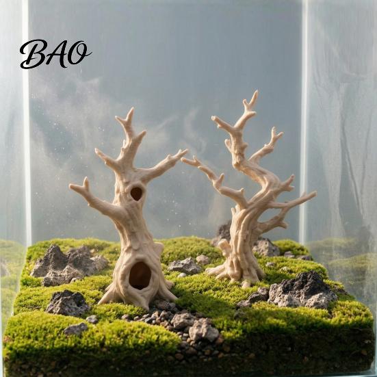 Reptile Hideout Cave 2Pcs 3D Printed Jumping Spider Tree, Hiding Cave, Hermit Crab Climbing Decor for Layered Ecological Tank Decoration Habitat